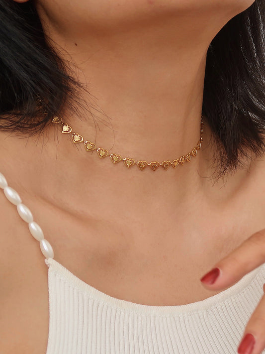 Heart Gold Choker