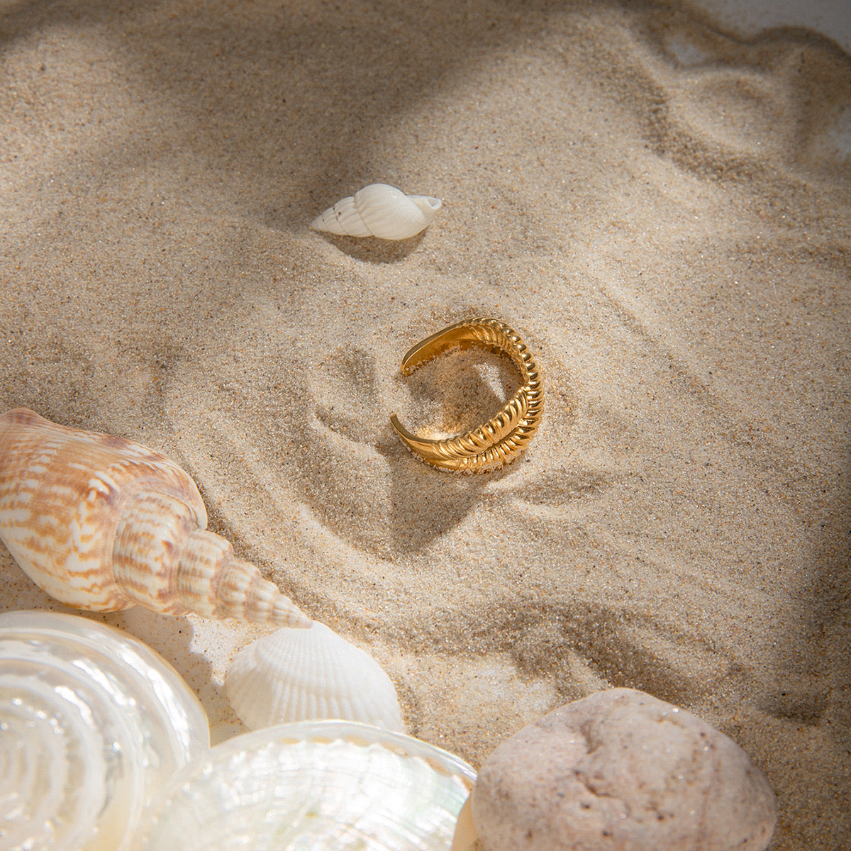Twisted Open Gold Ring