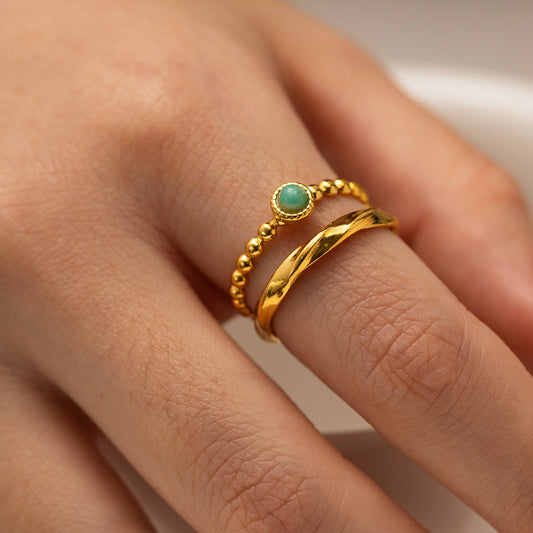 Amazonite Double Layer Ring