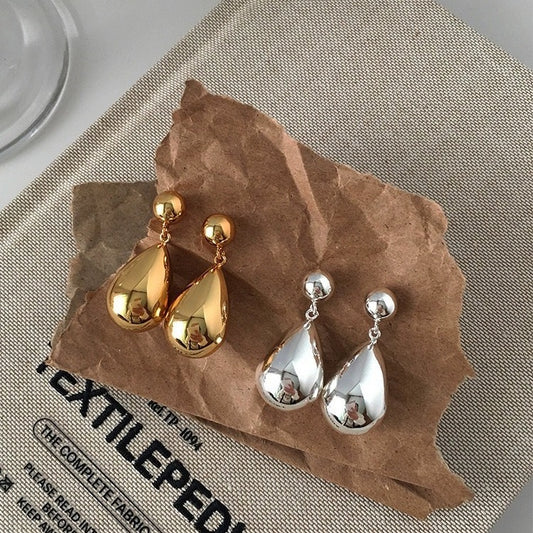 Teardrop Round Drop Earrings