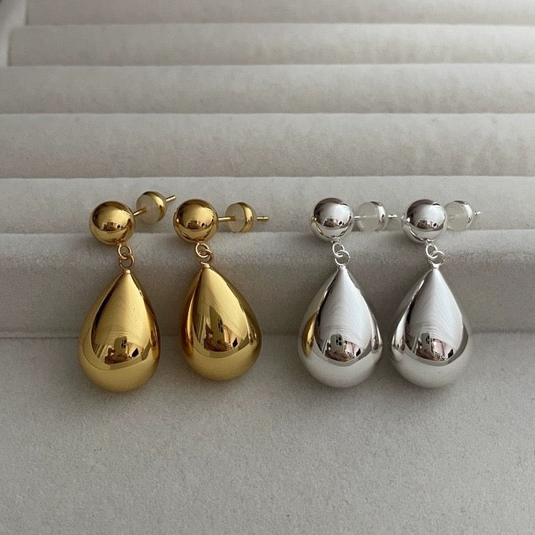 Teardrop Round Drop Earrings