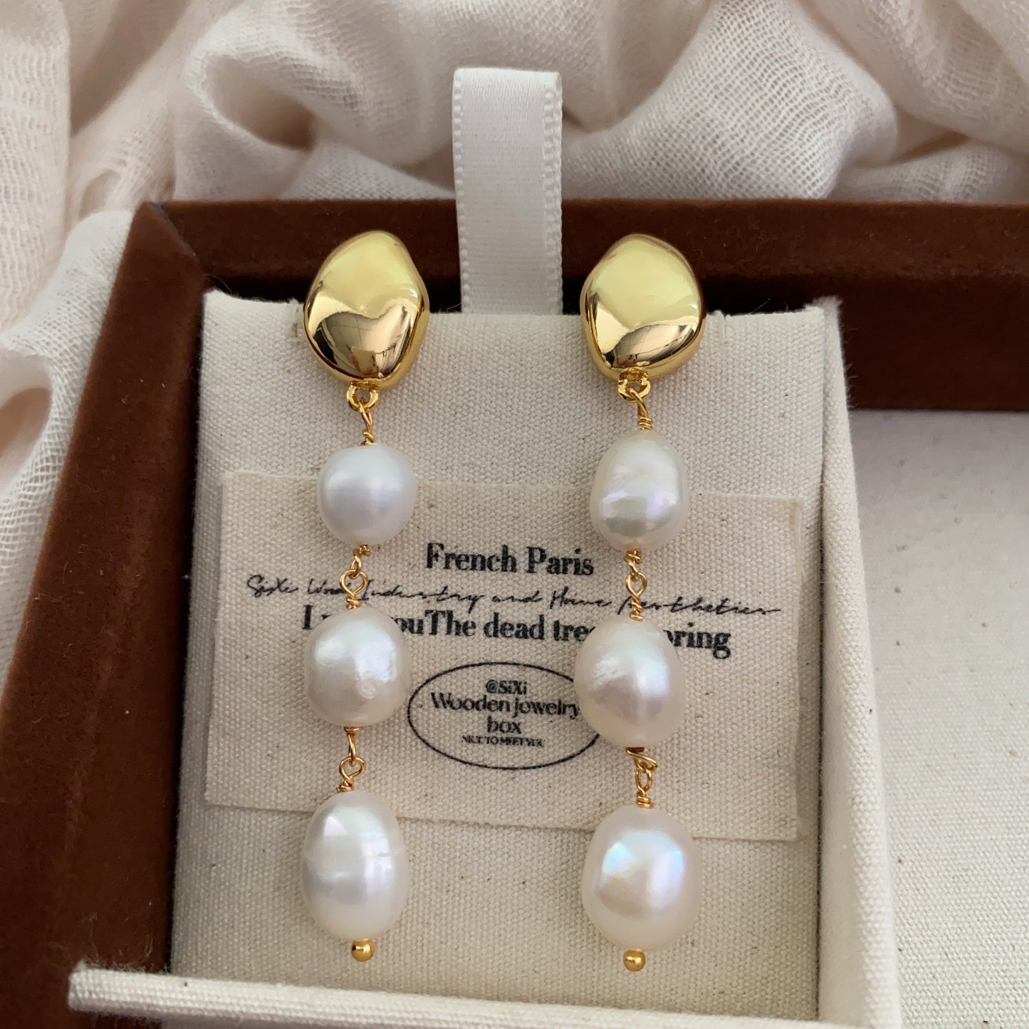 Pearl Long Drop Earrings