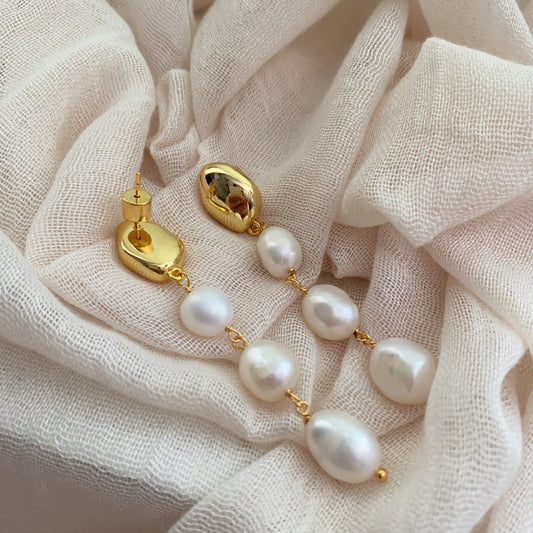 Pearl Long Drop Earrings