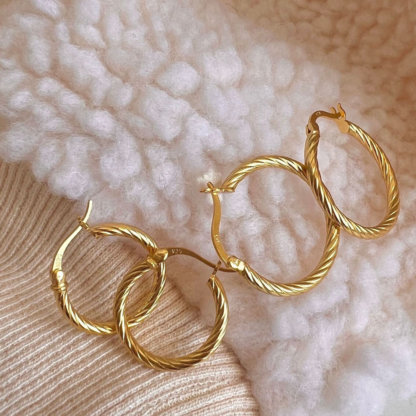 Beaded Huggie Hoops