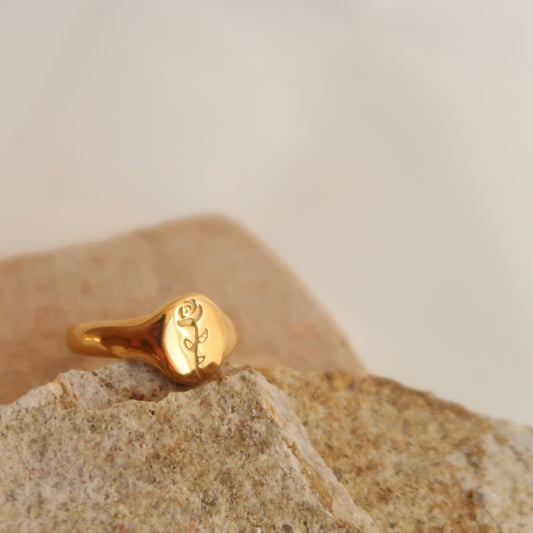 Flower Signet Ring