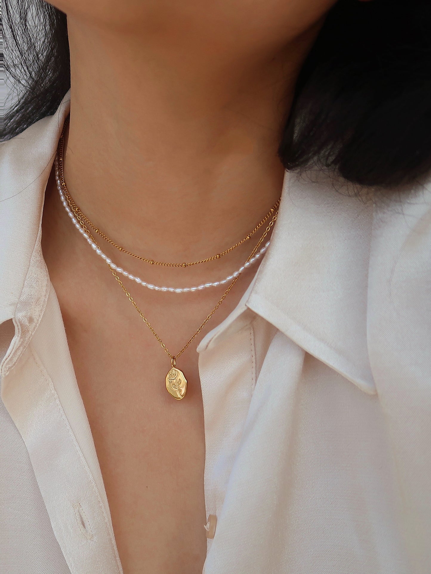 Double layer Pearl Necklace