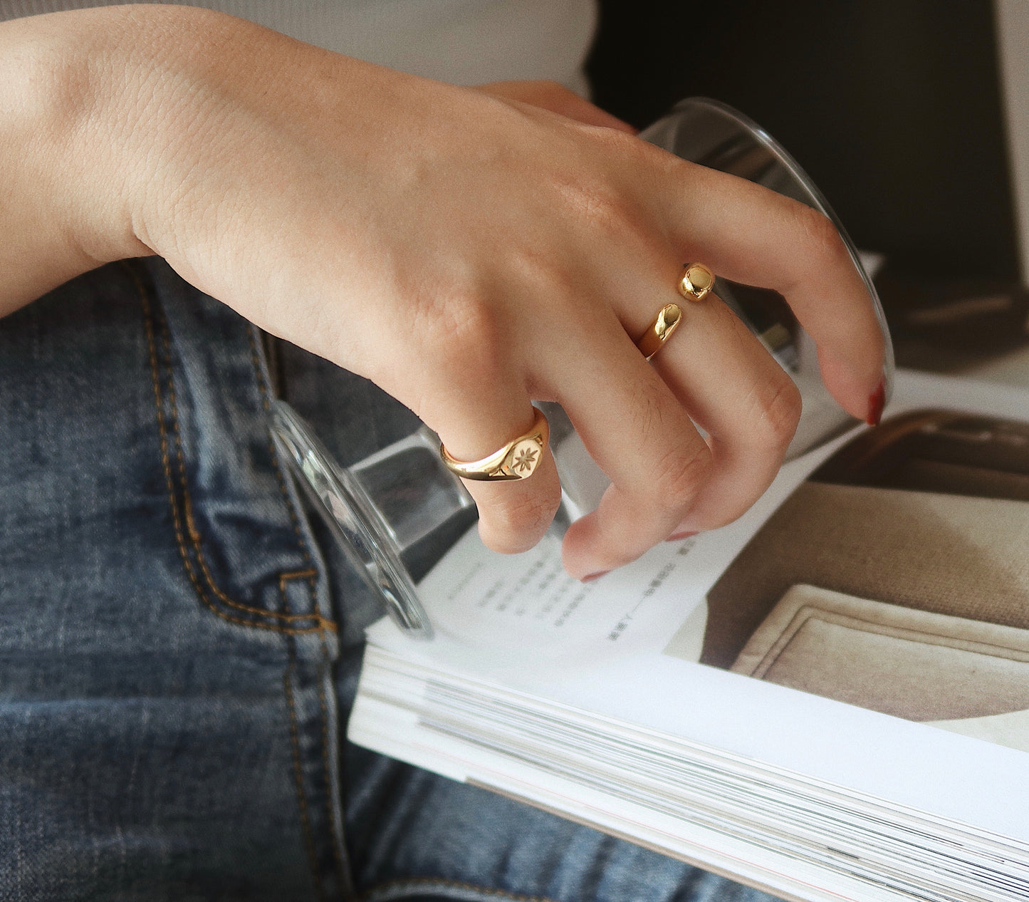 Chunky Gold Ball Ring