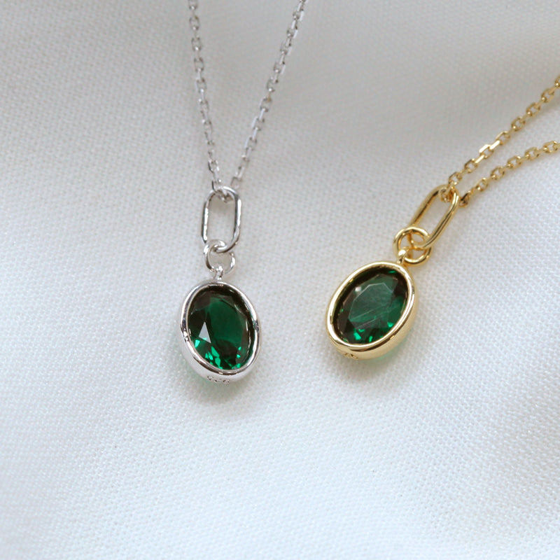 Emerald Round Necklace