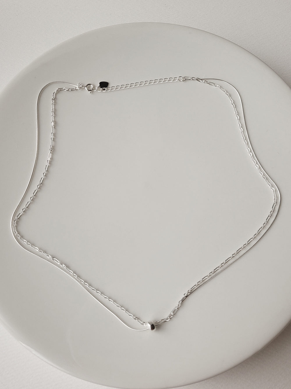 Two-Line Chain Ring Necklace