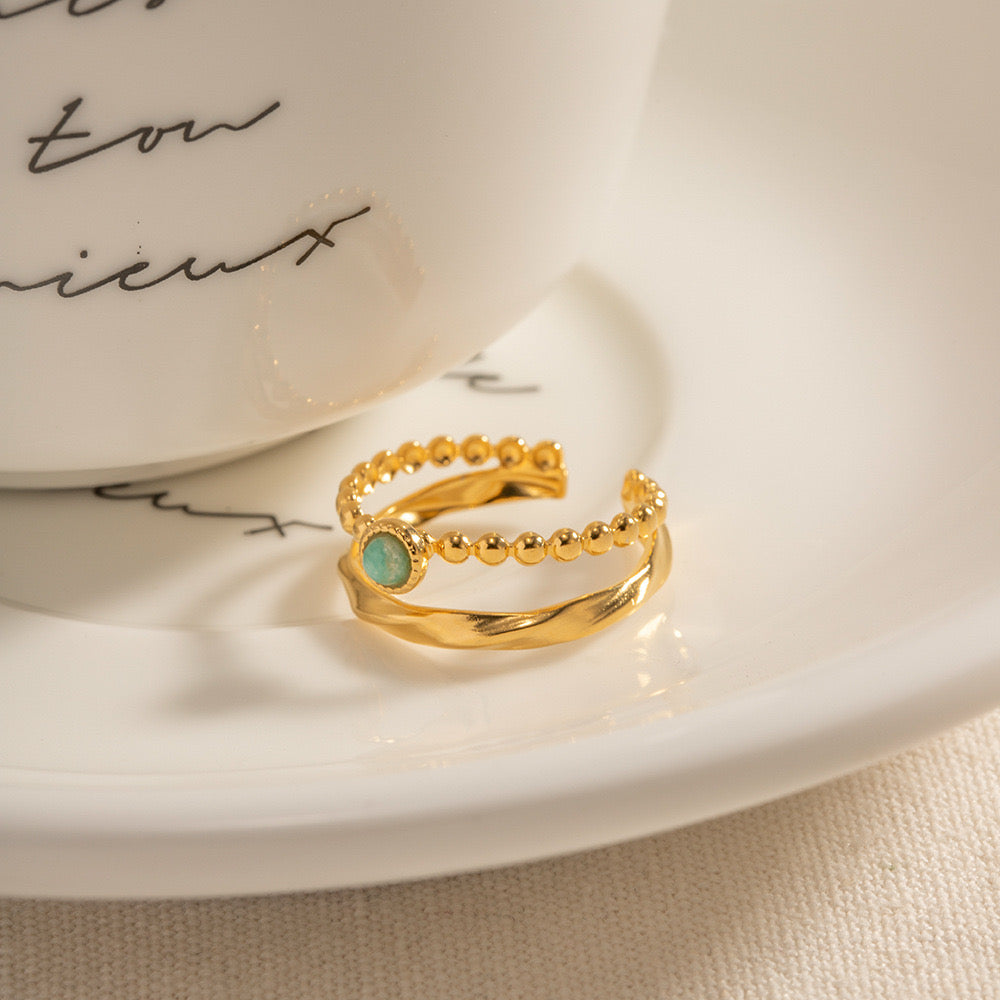 Amazonite Double Layer Ring