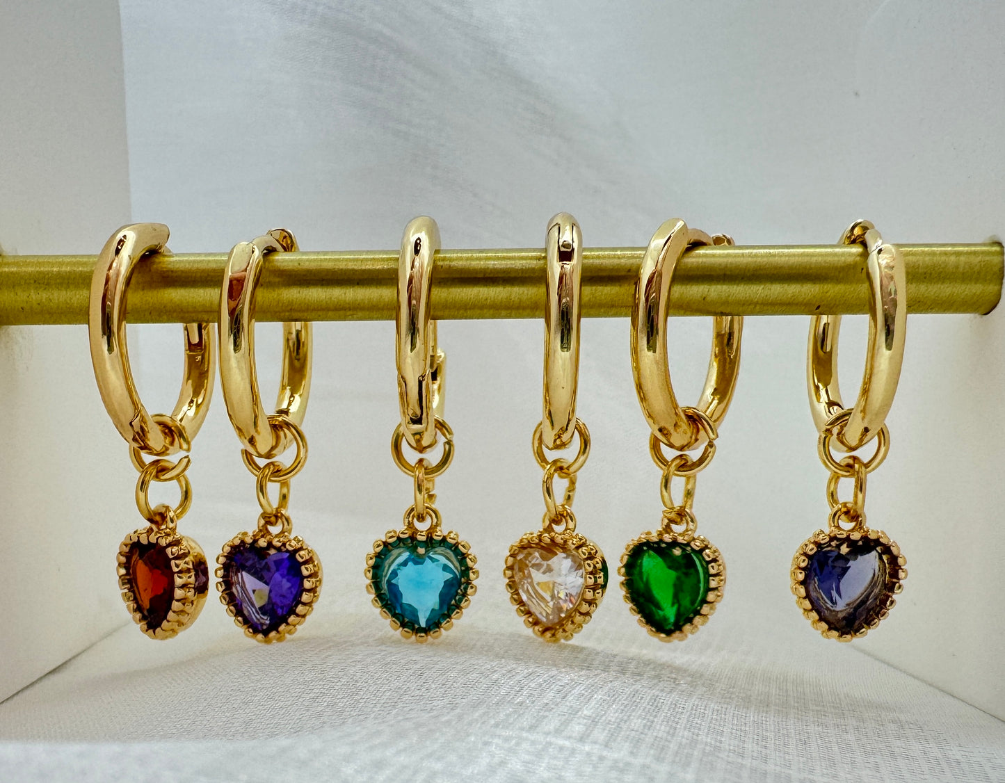 Birthstone Sweetheart Dangle Earrings