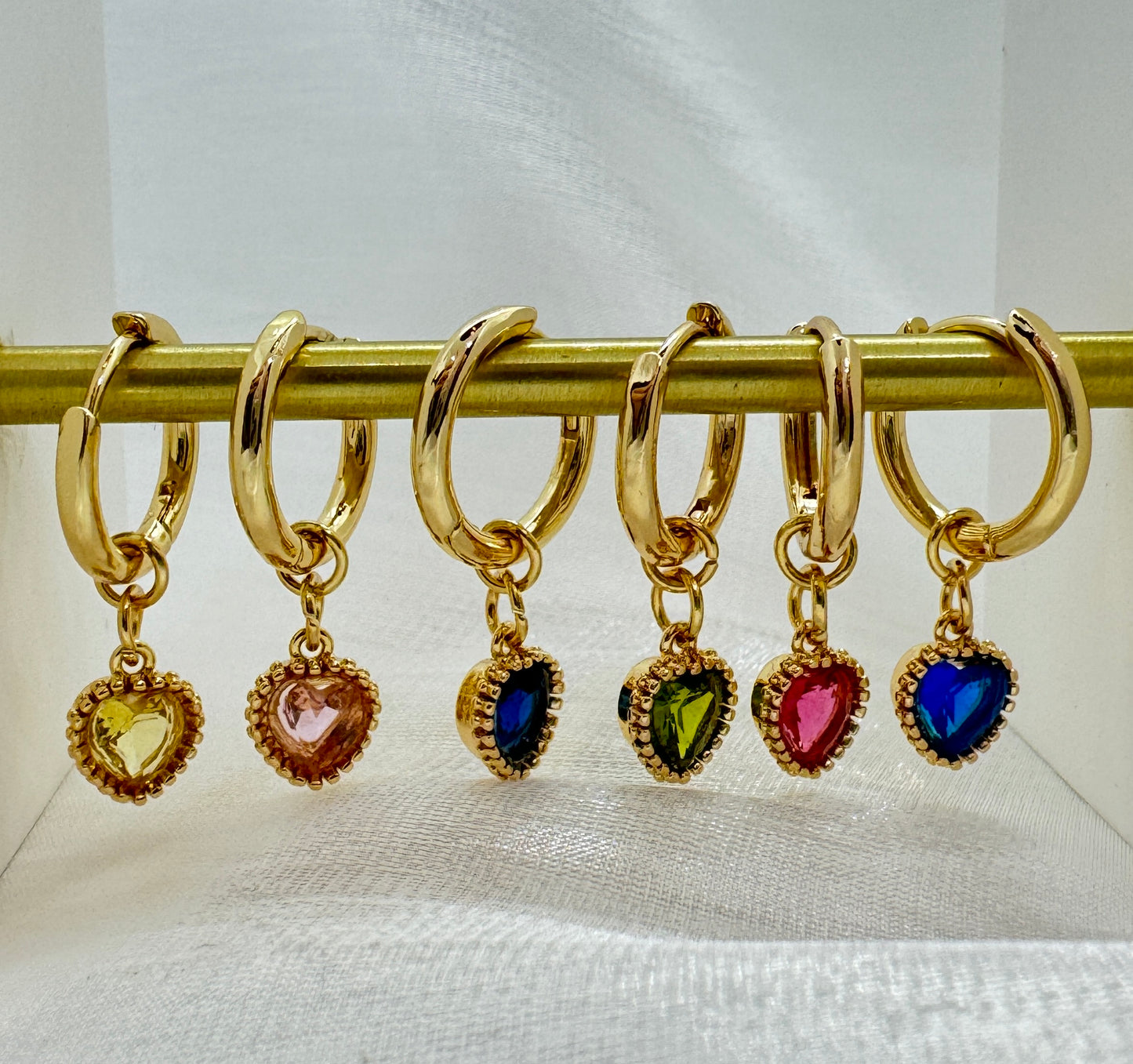 Birthstone Sweetheart Dangle Earrings