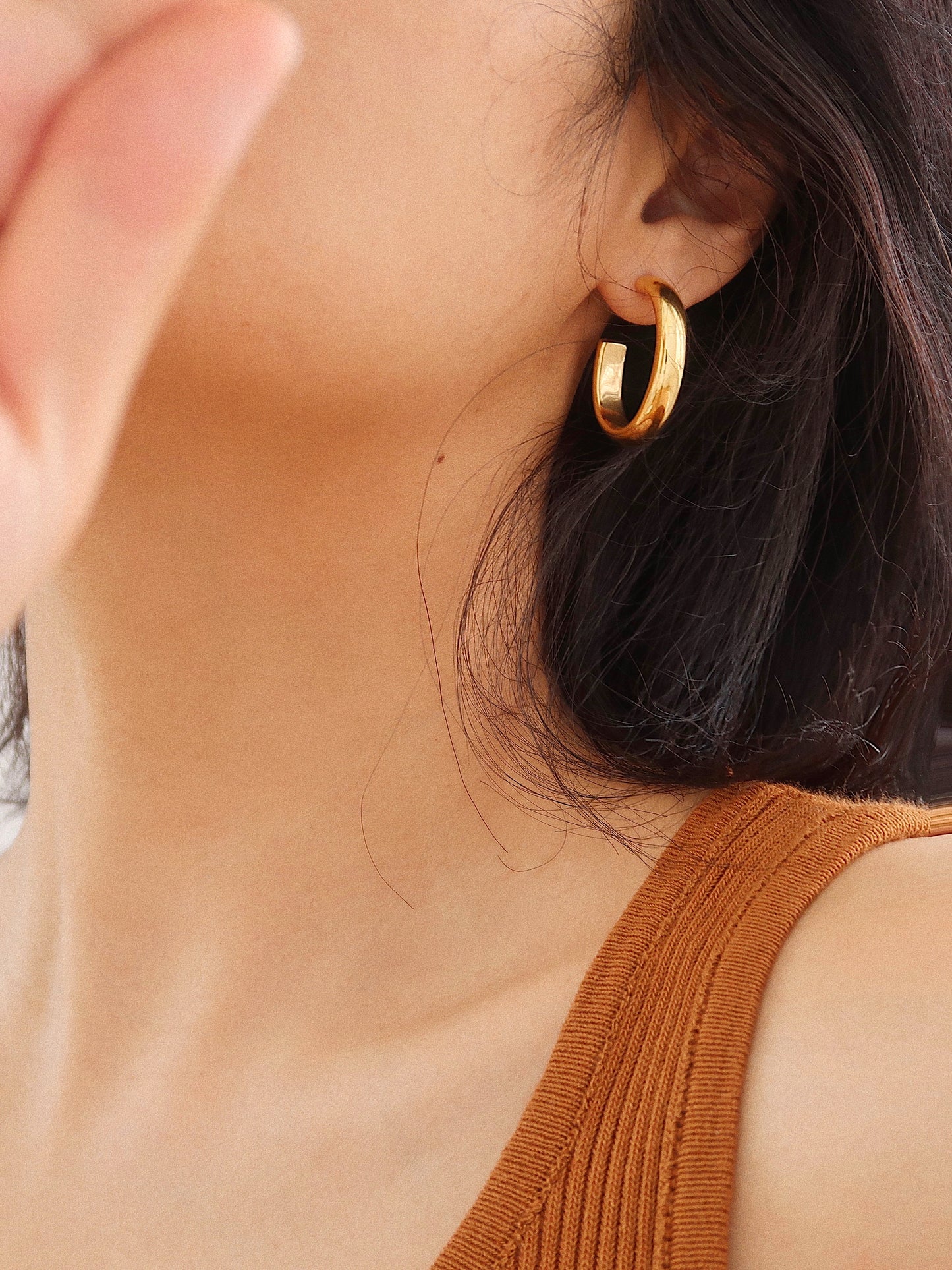 Chunky Huggie Earrings