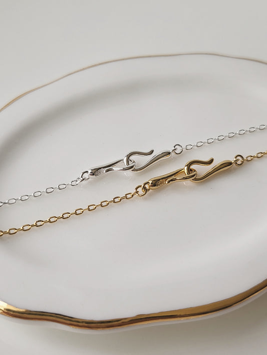 Double Ring Hook Necklace