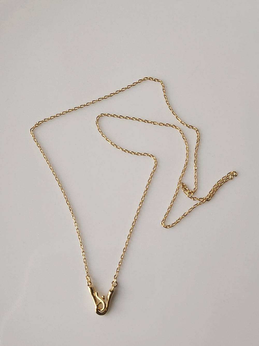 Double Ring Hook Necklace