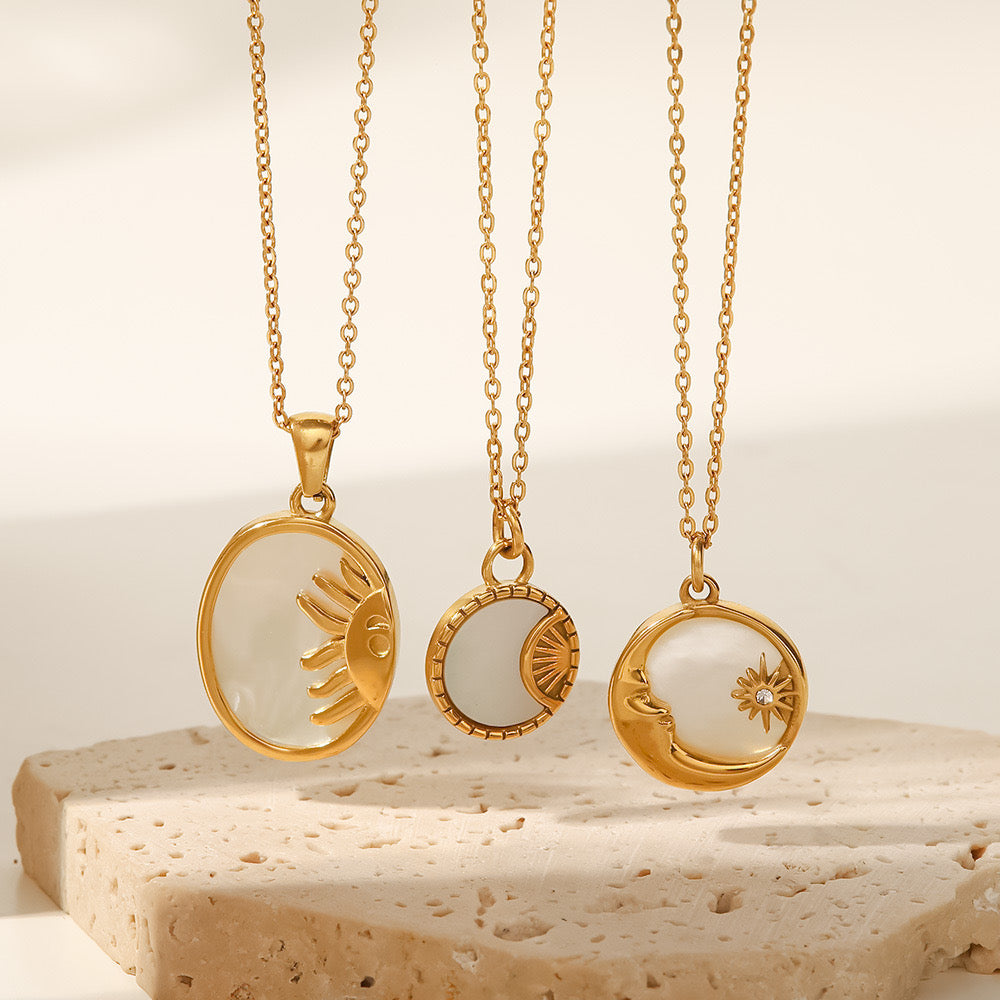 Moon & Sun Pendant Necklaces