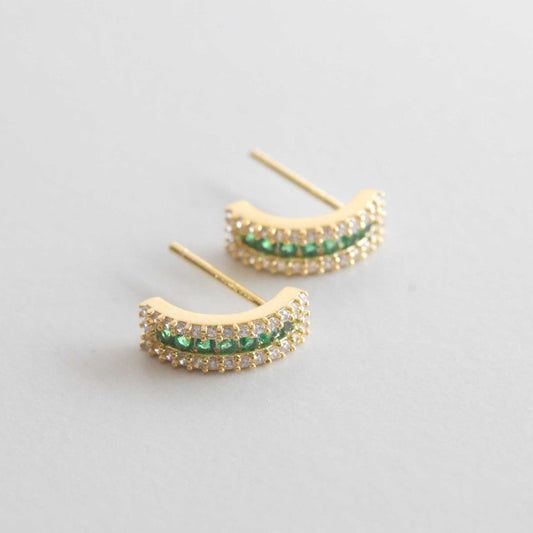 Sparky Emerald Hoop Earrings