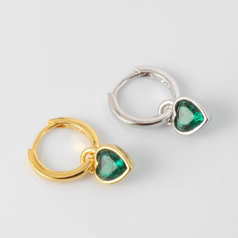 Emerald loveheart Earrings