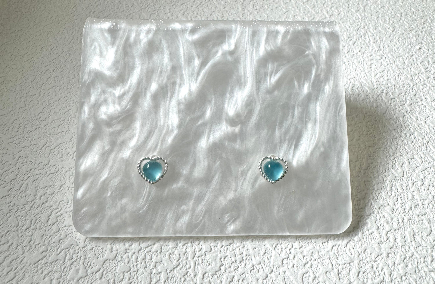 Heart Gemstone Studs