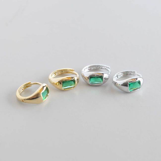 Emerald Hoop Earrings