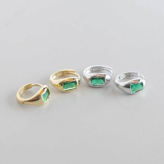 Emerald Hoop Earrings